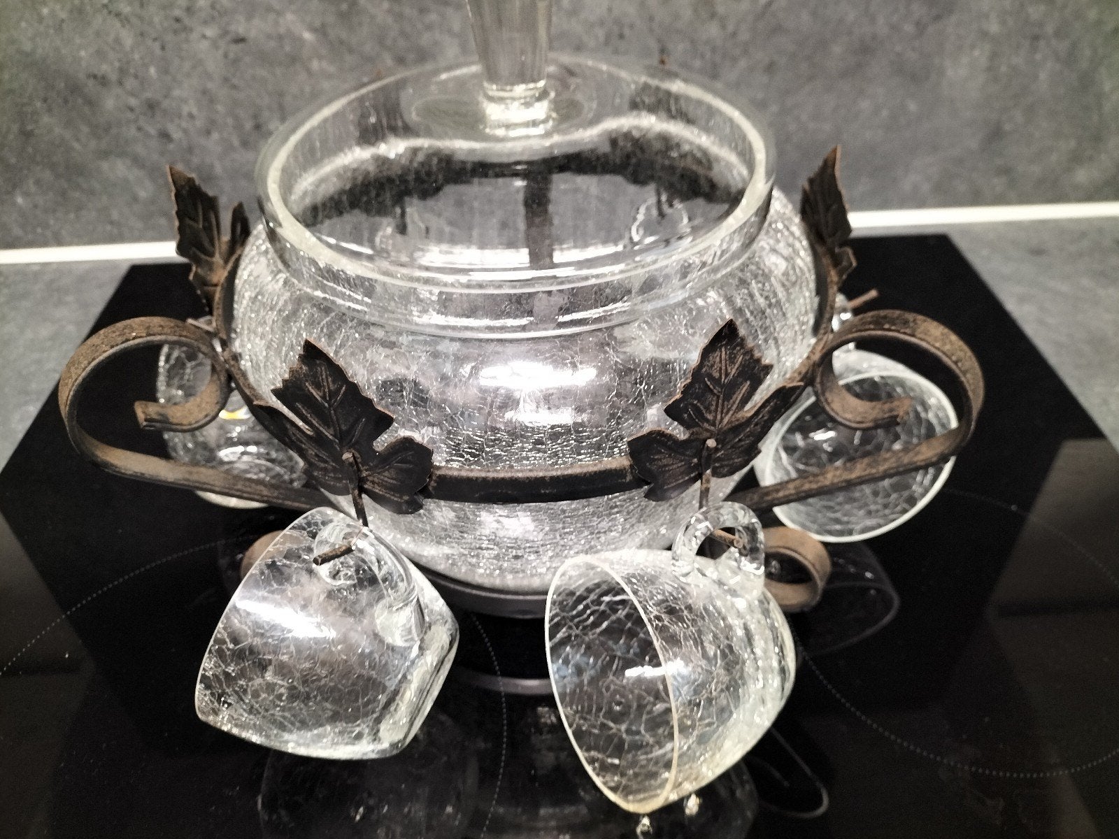 vintage kristal punch bowl set, Ophalen