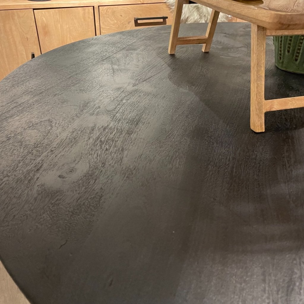 Eettafel Piastra Rond 140 cm in Zwart Mangohout - Pronto, Niet ingevuld, Niet ingevuld, Niet ingevuld