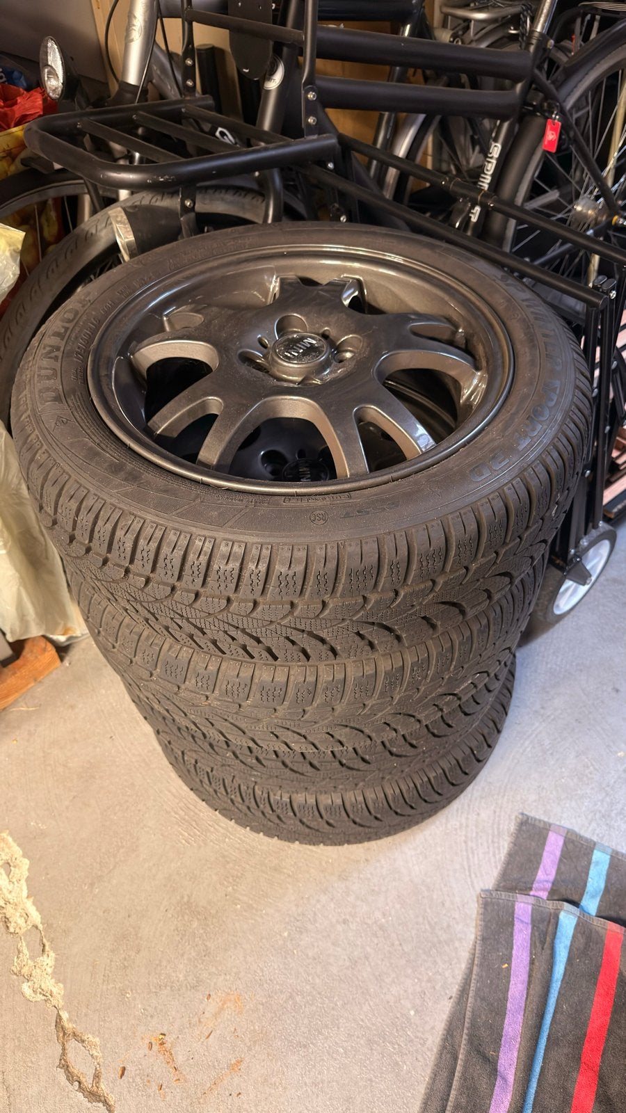 Mini winterbanden met velgen - 175/60R16, Ophalen, Gebruikt