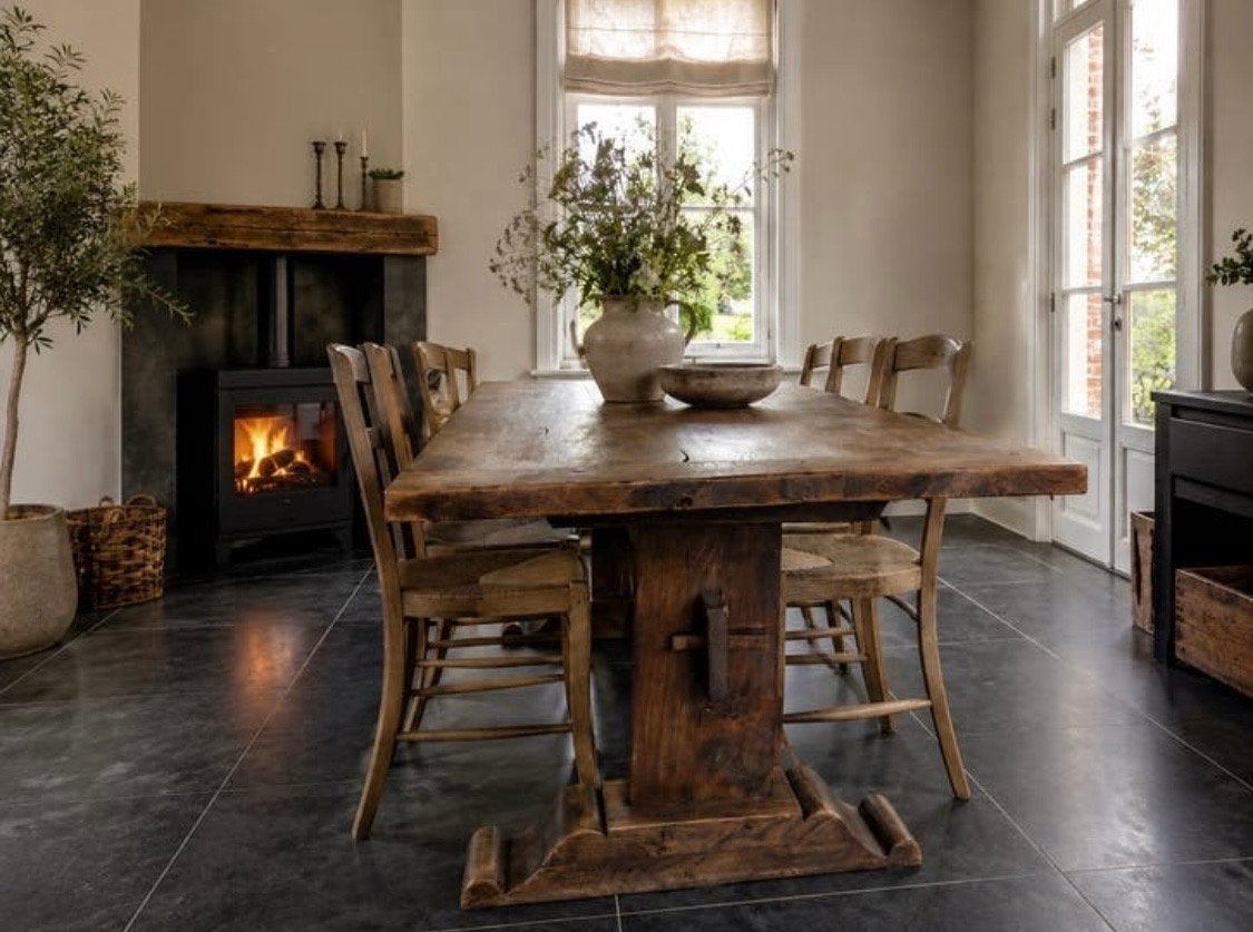 Rustieke eiken kloostertafel, Antiek en Kunst, Ophalen