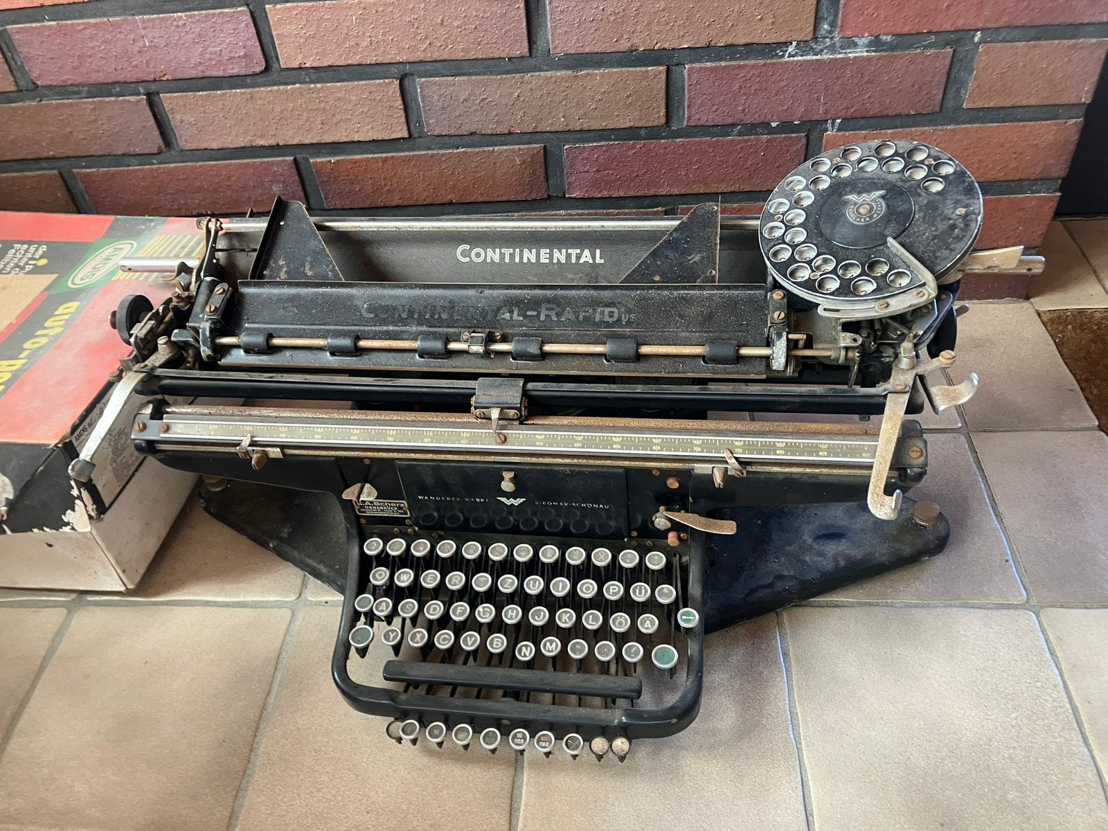 Zeldzame antieke Continental Rapidus Wanderer schrijfmachine, Diversen, Ophalen of Verzenden, Gebruikt