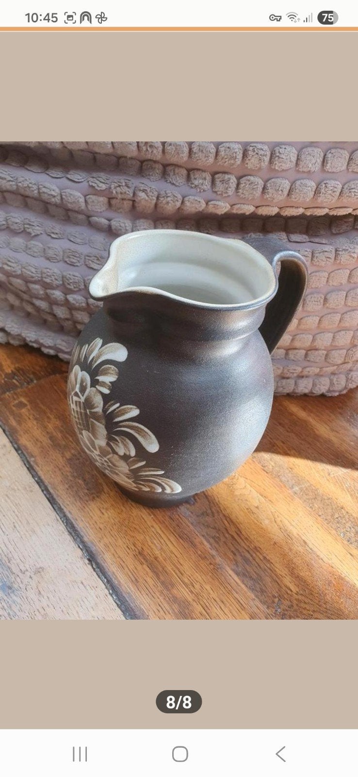 Puntgave retro kan/schenkkan/vaas/bloemenvaas, Antiek en Kunst, Ophalen of Verzenden
