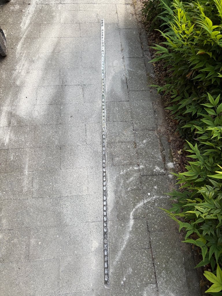 Tegelstrip 8mm RVS 1,7m lang, Doe-het-zelf en Verbouw, Tegels, Ophalen, Overige typen, Nieuw, Minder dan 20 cm
