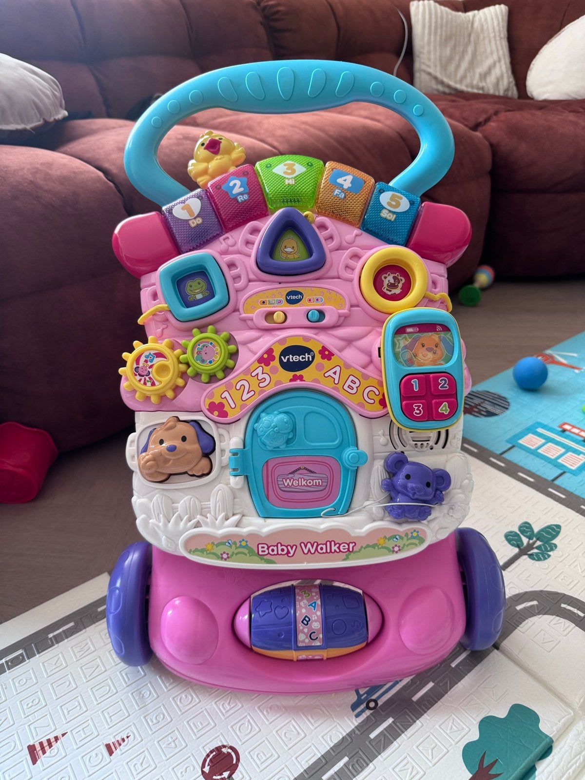 VTech Baby Walker Roze - Interactieve Loopwagen, Kinderen en Baby's, Speelgoed | Vtech, Ophalen, Zo goed als nieuw, 6 maanden tot 2 jaar