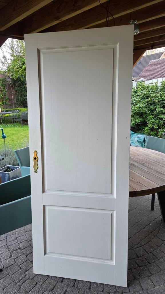 Stompe paneeldeur met profiel 201,5x 82,5 linksdraaiend, Ophalen, 80 tot 100 cm, Binnendeur, Zo goed als nieuw