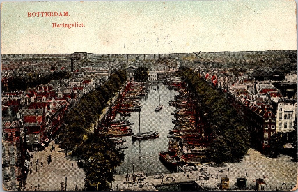 Rotterdam - 12 antieke ansichtkaarten Haringvliet VI, Verzenden, Voor 1920, Gelopen, Zuid-Holland