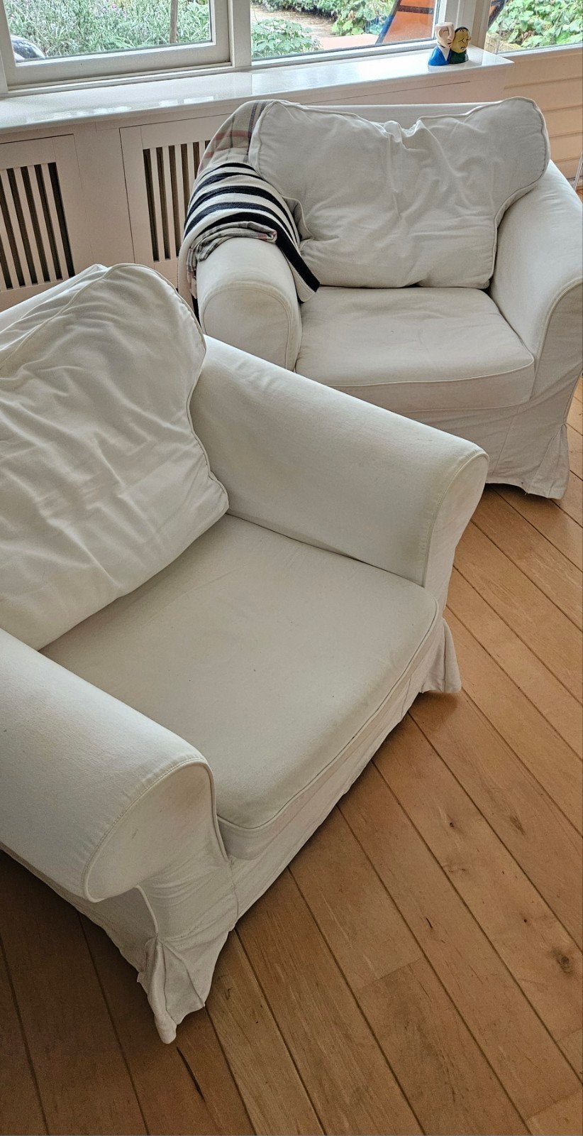 Ikea Ektorp, 2 fauteuils, wasbare hoezen., Ophalen, Gebruikt, Eenpersoons, 75 tot 100 cm