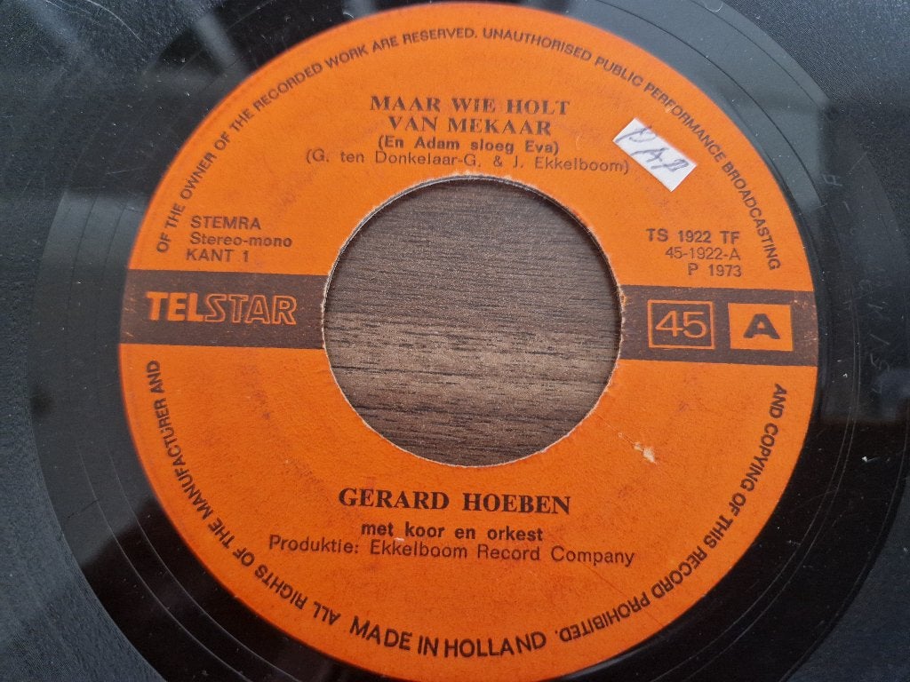 TELSTAR Gerard Hoeben– Maar Wie Holt Van Mekaar!, 7 inch, Ophalen of Verzenden, Zo goed als nieuw, Nederlandstalig