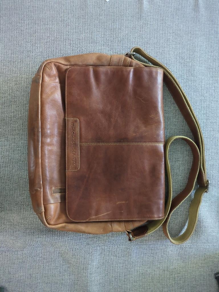 The Chesterfield Brand Richard Laptoptas Cognac Leer, Ophalen