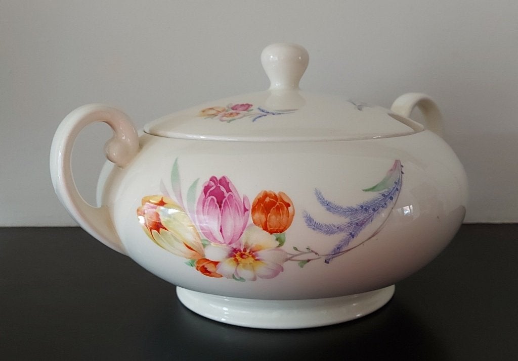 Vintage MOSA Maastricht dekschaal Tulpenservies, Huis en Inrichting, Keuken | Servies, Overige merken, Ophalen of Verzenden, Overige stijlen