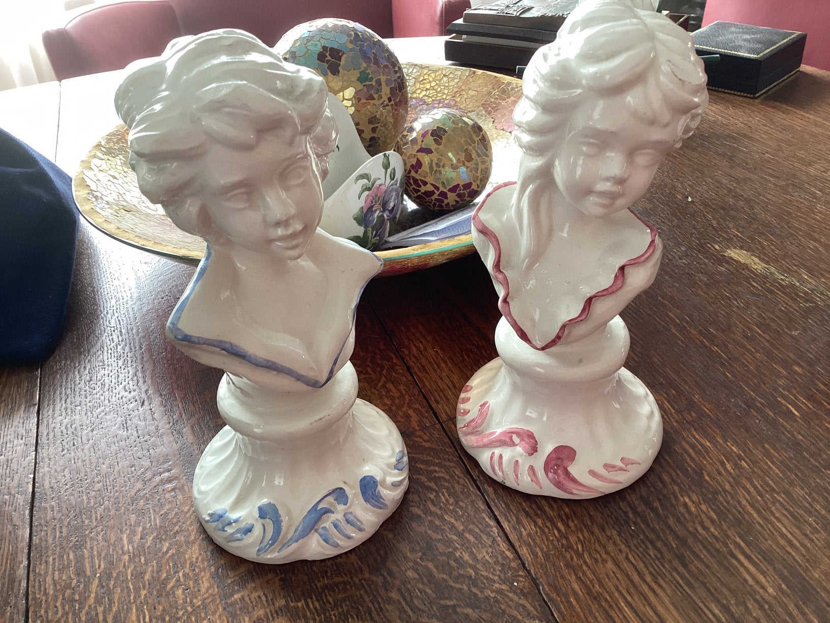 Jongen .. Meisje hoog 18 cm // Bassano Italie // twee stuks, Ophalen of Verzenden, Zo goed als nieuw, Mens