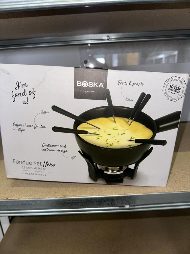Boska Kaasfonduepan - Fondue Set Nero 1.3 Liter, Ophalen of Verzenden, Nieuw, Brander, Fondueset