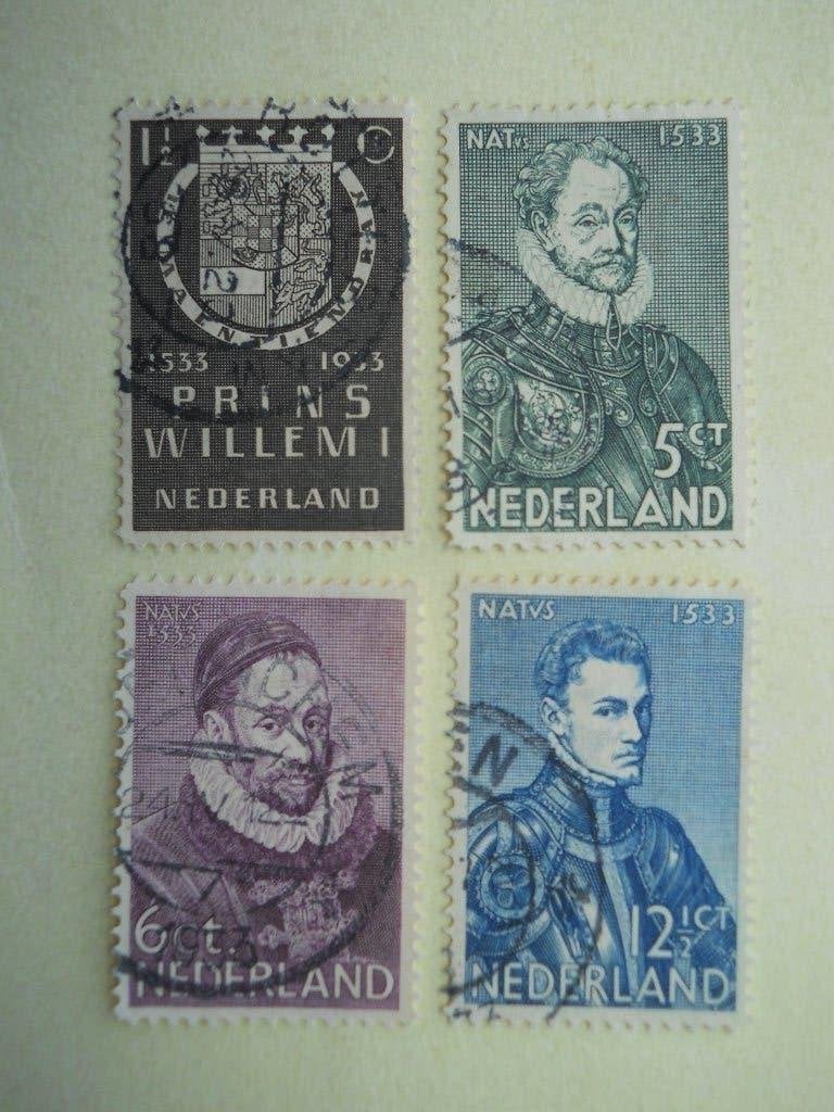 Nederland 1933 Herdenkingszegels serie Nvph.252-255 gest., Ophalen of Verzenden, T/m 1940, Gestempeld