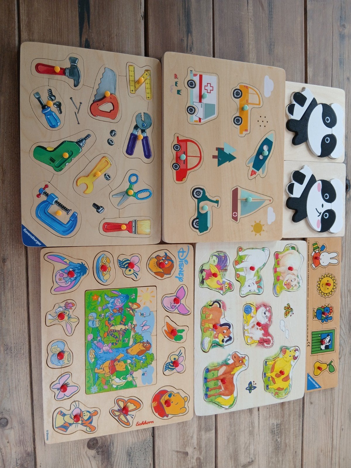 Houten Insteekpuzzels voor Kinderen (7 stuks), Ophalen of Verzenden, 10 tot 50 stukjes, Gebruikt