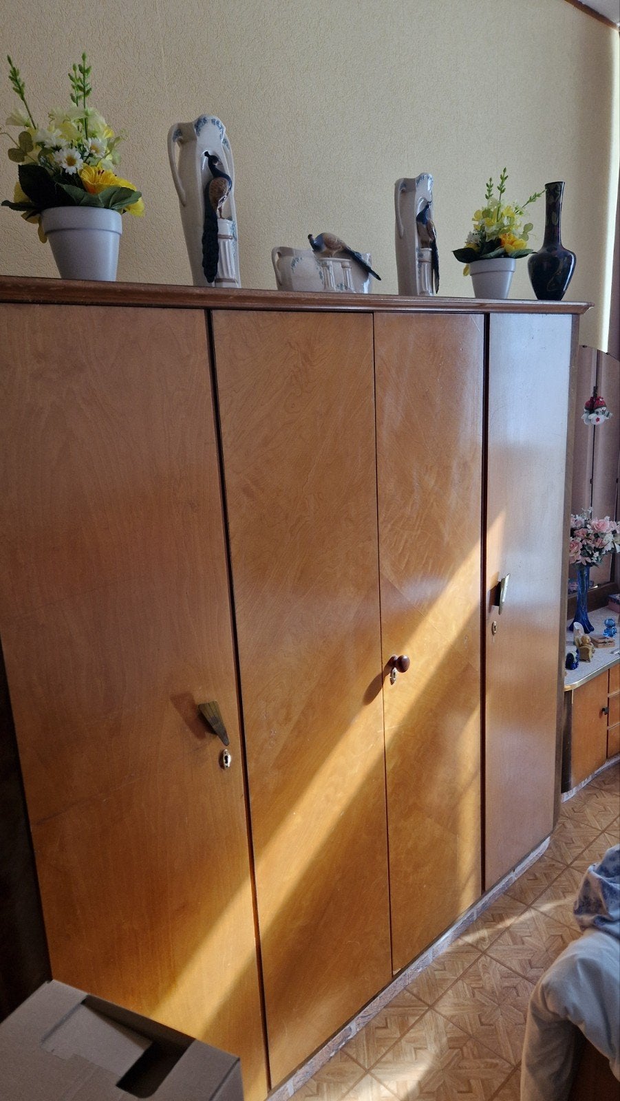 Vintage Kledingkast en Kaptafel Set - Jaren '50 Stijl, Huis en Inrichting, Ophalen, Gebruikt, 150 tot 200 cm, Met lade(s)