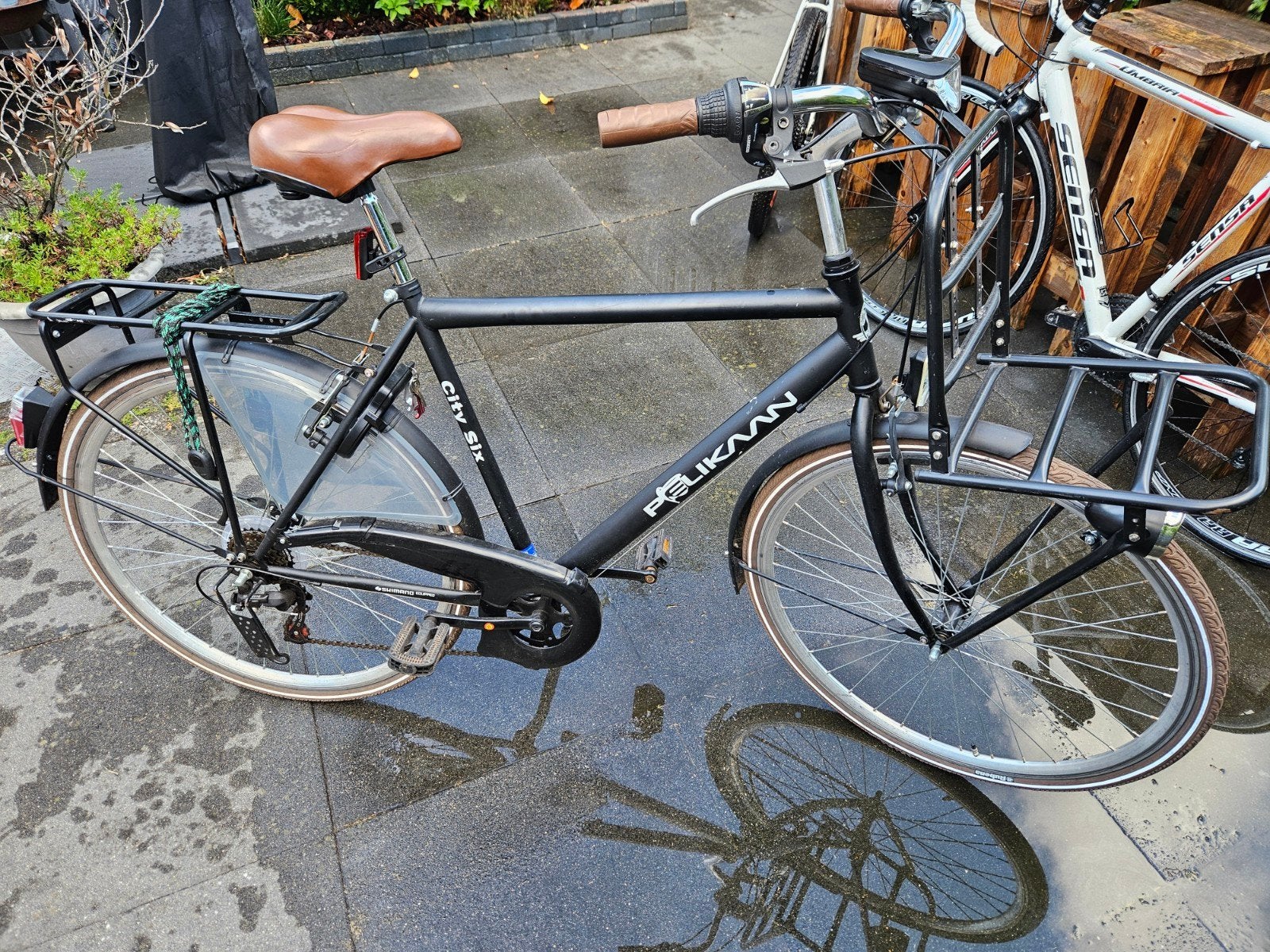 Pelikaan City Six transportfiets met versnellingen, Fietsen en Brommers, Fietsen | Heren | Herenfietsen, Gebruikt, Velgrem, Versnellingen