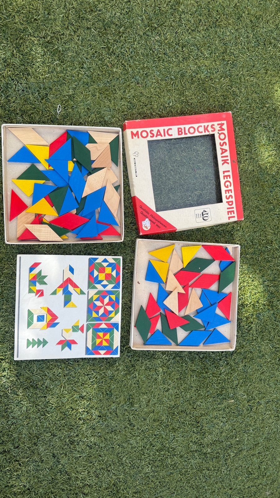 vintage Tofa houten mozaïek leg spel 2 dozen, Kinderen en Baby's, Ophalen, Zo goed als nieuw, Overige typen