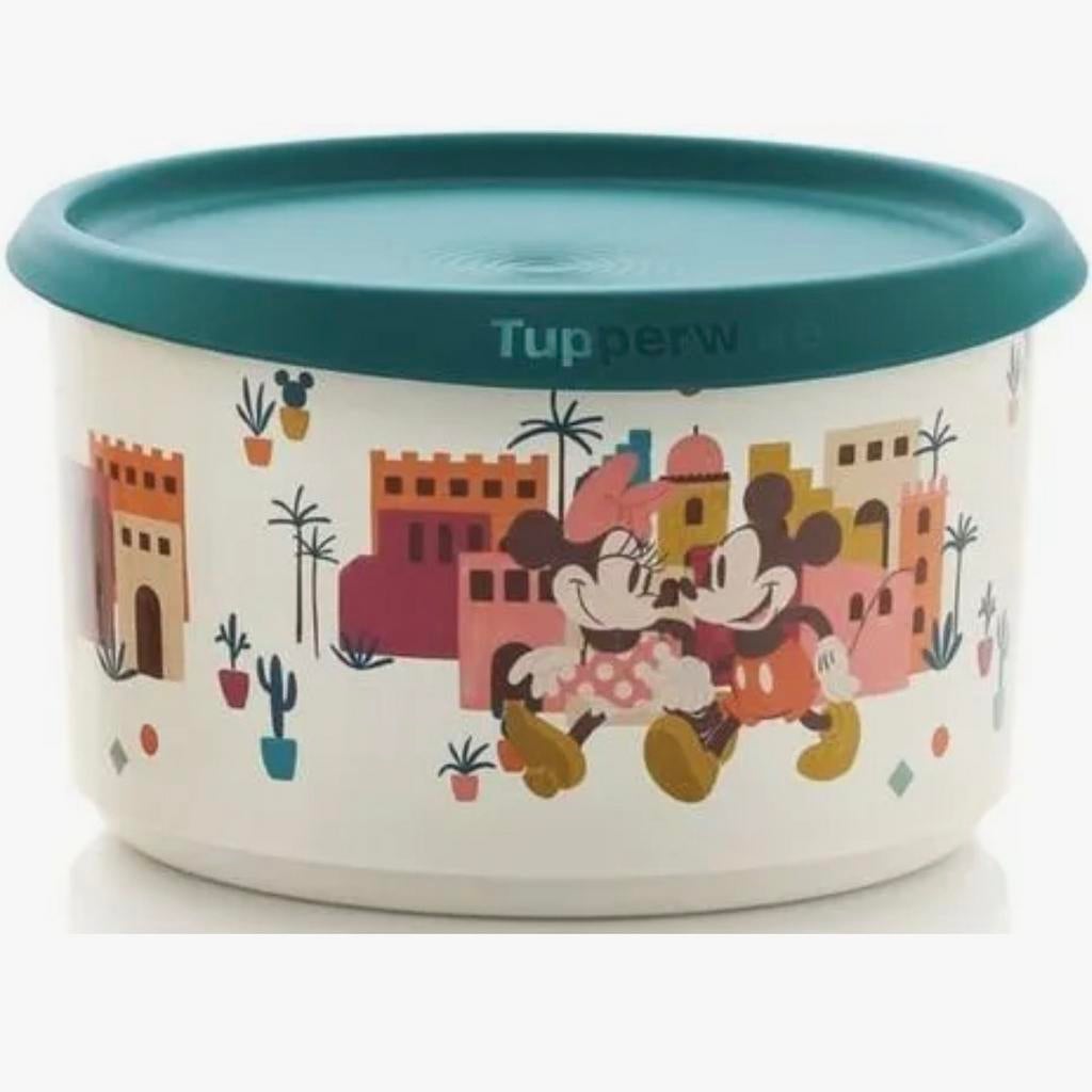 Tupperware Mickey & Minnie One Touch bus 1,4 liter, Huis en Inrichting, Keuken | Tupperware, Ophalen of Verzenden, Groen, Beker of Kan