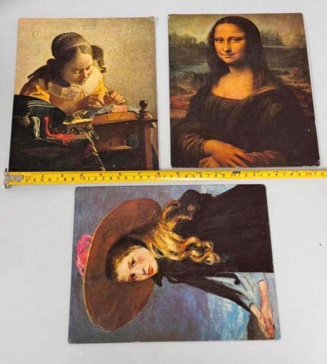 3x Vintage Kunst print art schilderij Mona Lisa Henriette, Ophalen of Verzenden