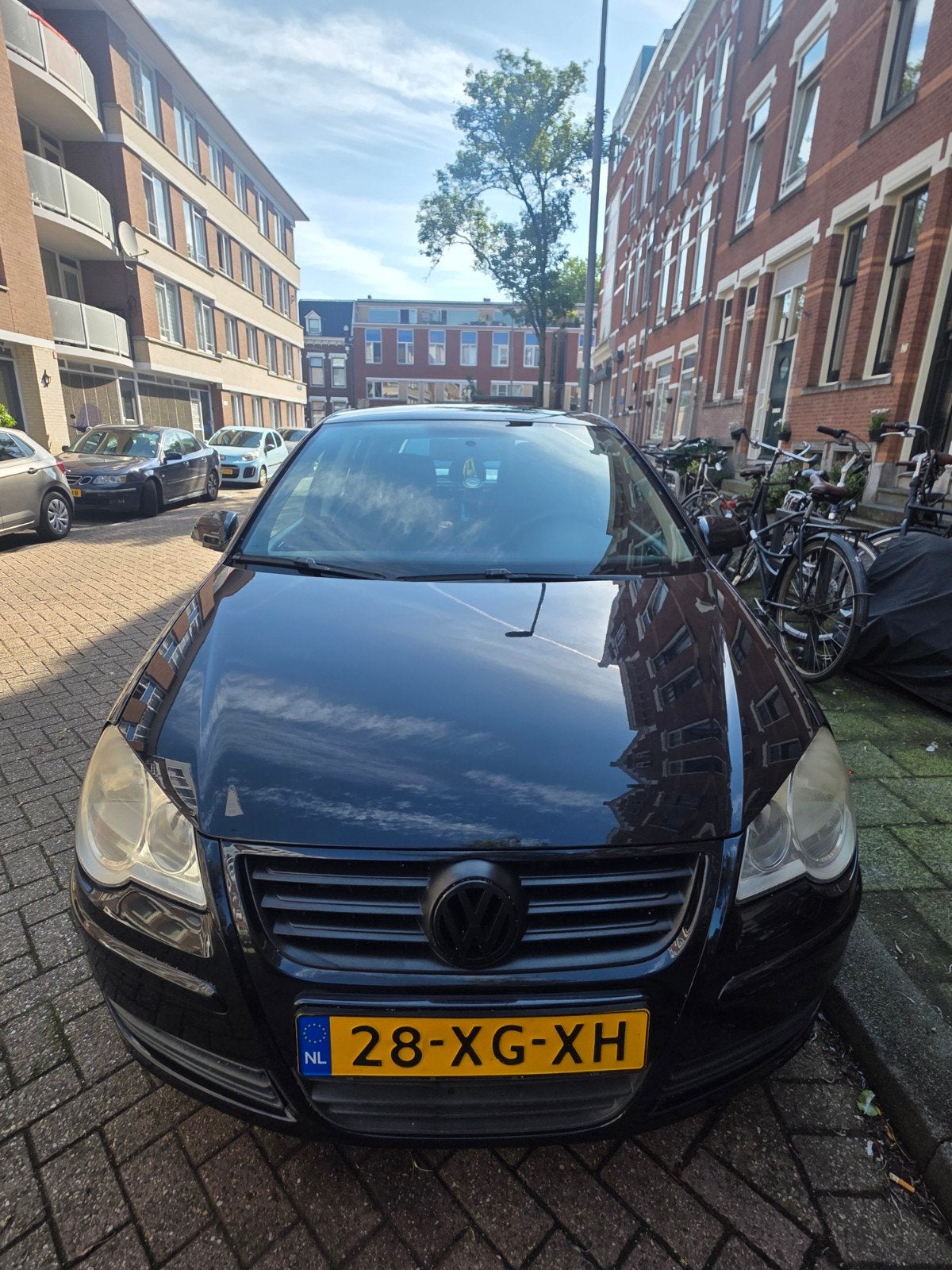 Volkswagen Polo 1.4 16V 59KW 2007 Zwart, Auto's, Voorwielaandrijving, 4 cilinders, Zwart, Handgeschakeld