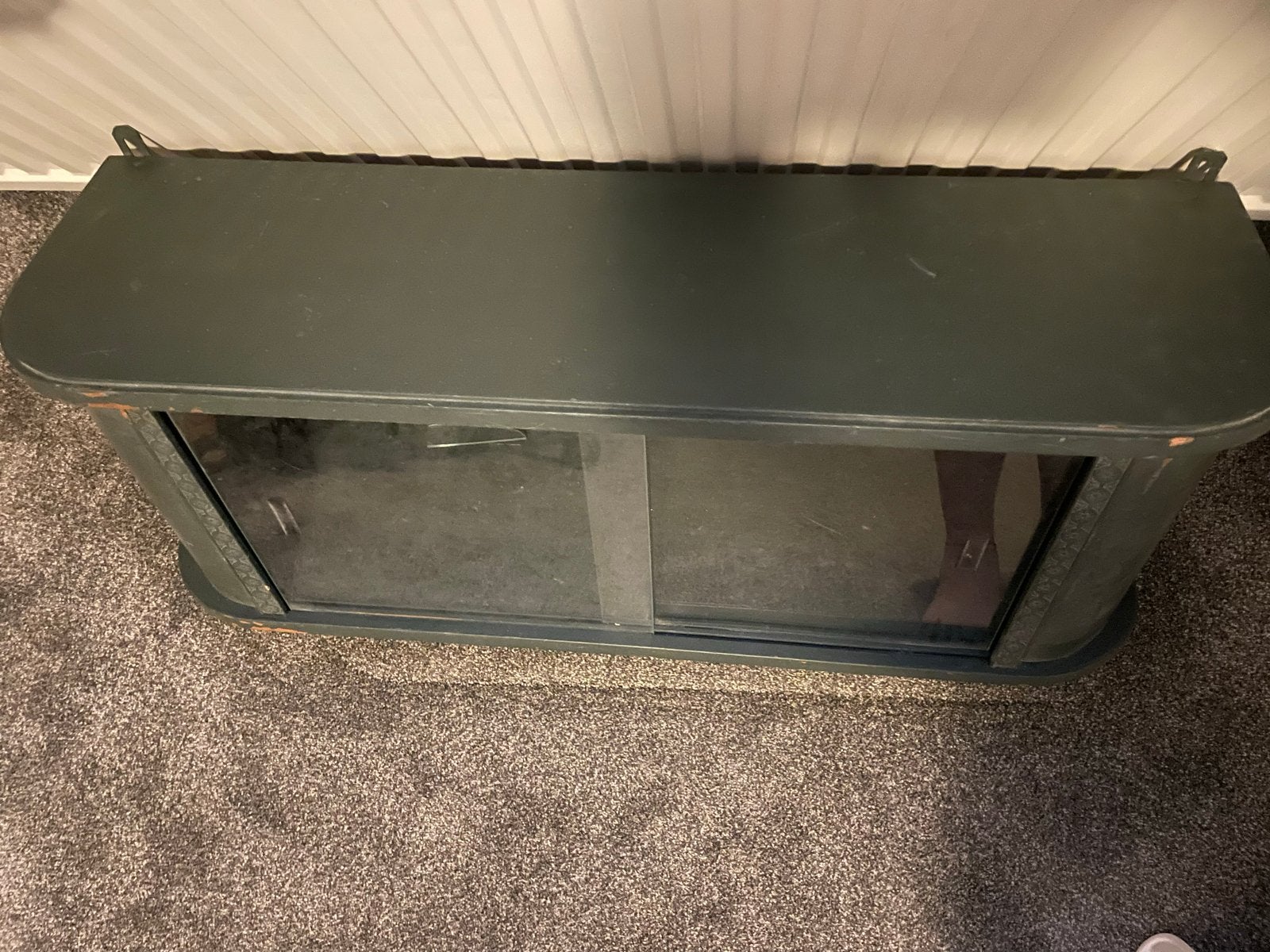 Antiek wandkastje vitrinekastje met glazen schuifdeurtjes, Huis en Inrichting, Kasten | Vitrinekasten, Ophalen, Gebruikt, 50 tot 100 cm