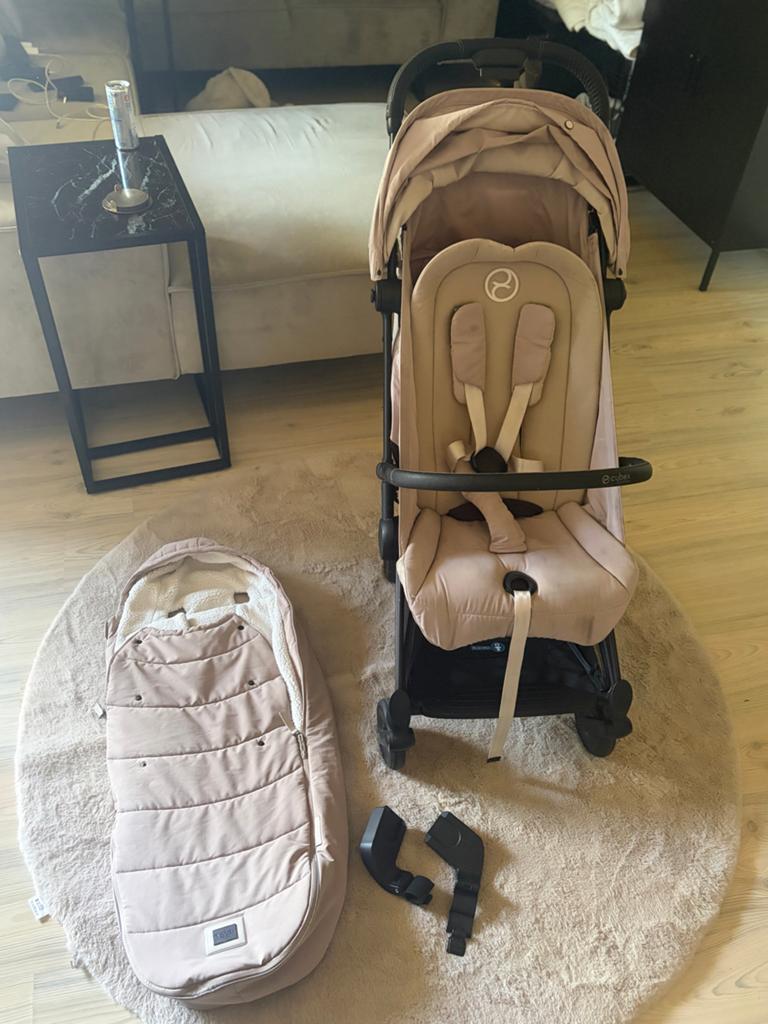 Cybex Coya Cozy Beige Buggy met Voetenzak en Adapters, Ophalen of Verzenden, Zo goed als nieuw, Met autostoeltje, Kinderwagen