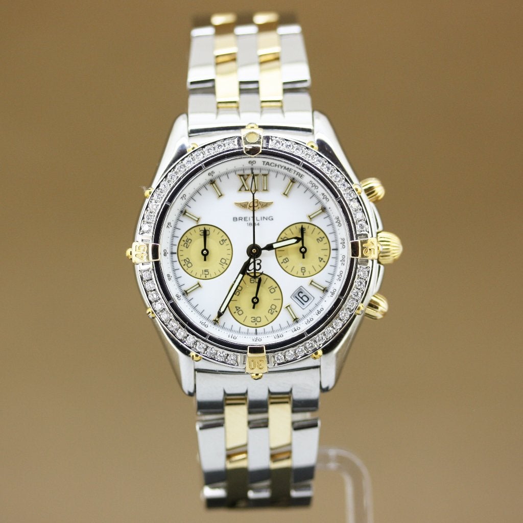 Breitling Chrono Jetstream B55048 Diamant, Overige merken, Staal, Gebruikt, Polshorloge