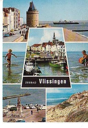 Ansichtkaart	Vlissingen	6-luik, Verzenden, 1960 tot 1980, Gelopen, Zeeland