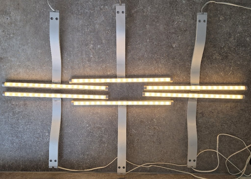 6 stuks Ikea LED-kastverlichting, type Maglehult, Huis en Inrichting, Lampen | Spots, Kunststof, Gebruikt, Dimbaar, Meubelspot