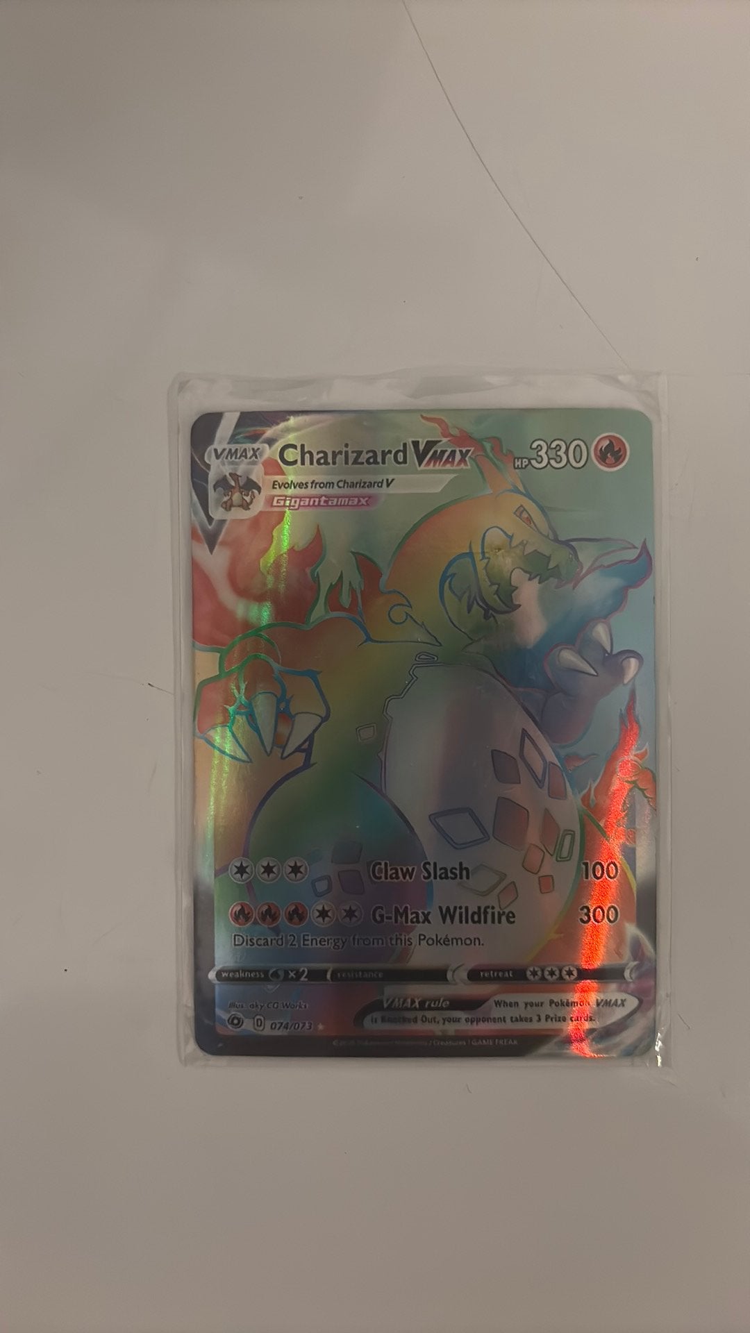 Charizard vmax, Verzenden, Zo goed als nieuw, Losse kaart, Foil