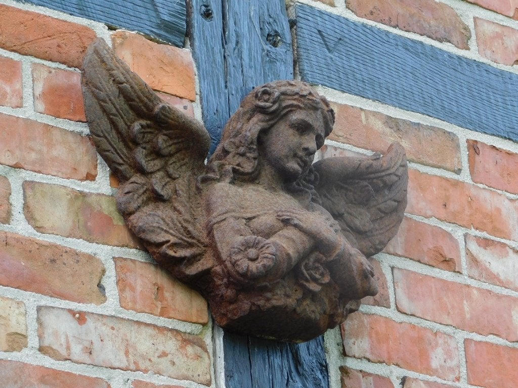Engel Sculptuur - 52 x 30 cm - Gietijzer Roest, Ophalen of Verzenden, ., ., .