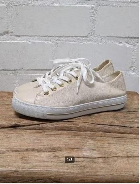 Paul Green - Prachtige leren sneakers maat 39 - Als nieuw, Beige, Nieuw, Ophalen of Verzenden, Sneakers of Gympen