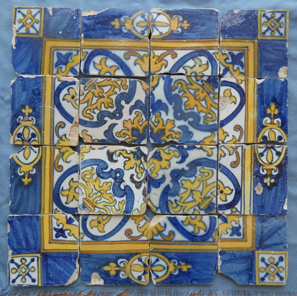 Portugese tegels, 17e eeuw, Antiek en Kunst, Antiek | Keramiek en Aardewerk, Verzenden