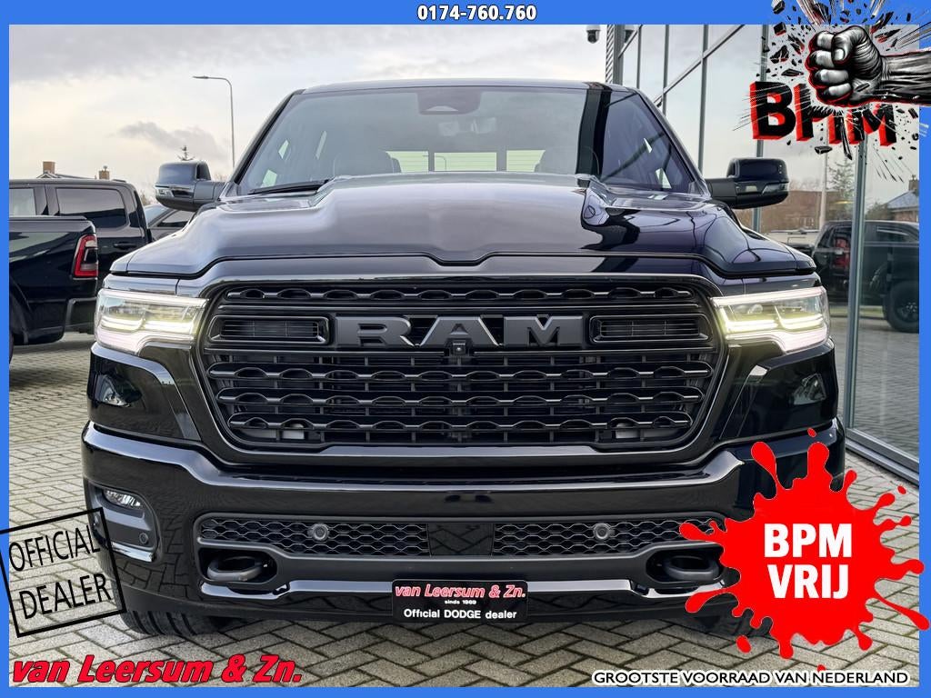 Dodge Ram 1500 Limited Night 540 PK | DE MEEST LUXUEUZE | Ma, Automaat, Zwart, Zwart, Leder