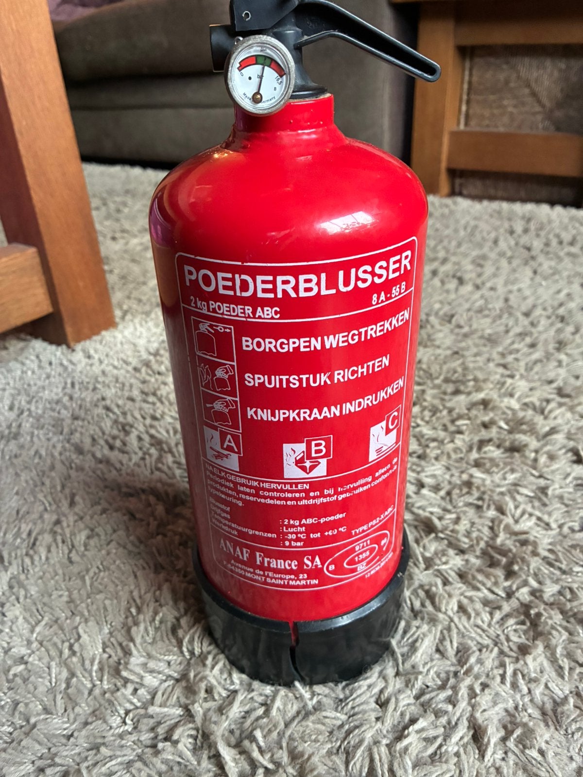 ANAF poederblusser 2 kilo, Ophalen, Gebruikt, Brandblusser