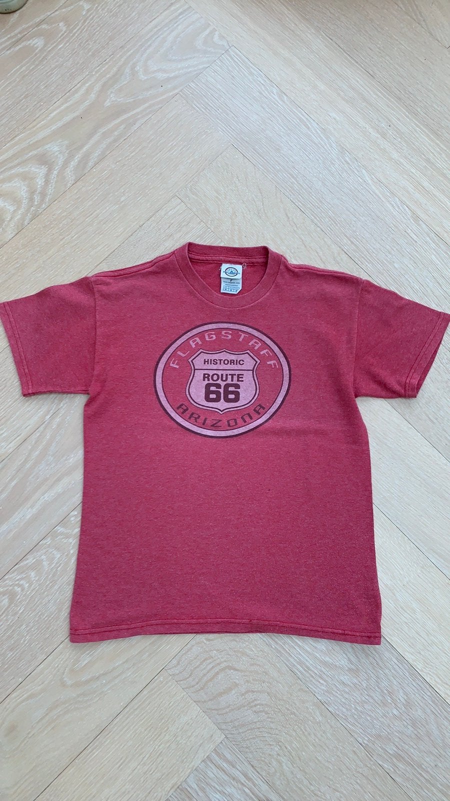 ZGAN: Rood t-shirt van Route 66 maat 128 / 8 jaar, Ophalen of Verzenden, Zo goed als nieuw, Jongen, Shirt of Longsleeve