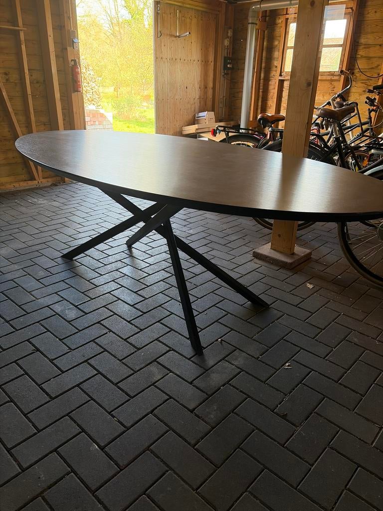 Ovale eettafel Japanse stijl, Huis en Inrichting, Tafels | Eettafels, Gebruikt, 100 tot 150 cm, 150 tot 200 cm, Vijf personen of meer
