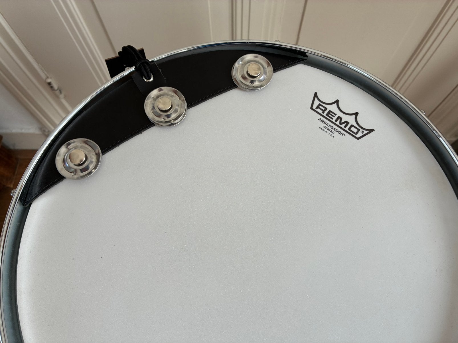 Snare Drum Demper met Jingle Effect, Echt Leer, Gebruikt, Verzenden, NL, Melodische percussie