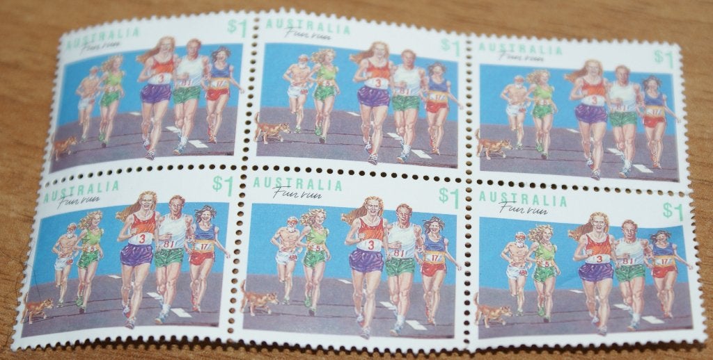 AUSTRALIË 1990 - Fun Run blok 6x$1, gegomd - Nr Michel 1186, Ophalen of Verzenden, Postfris