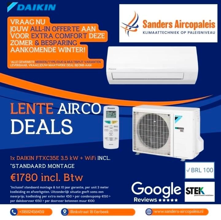 Airco systemen incl montage Lente deals! Pak nu nog uw kans, Audio, Tv en Foto, Accu's en Batterijen, Ophalen of Verzenden