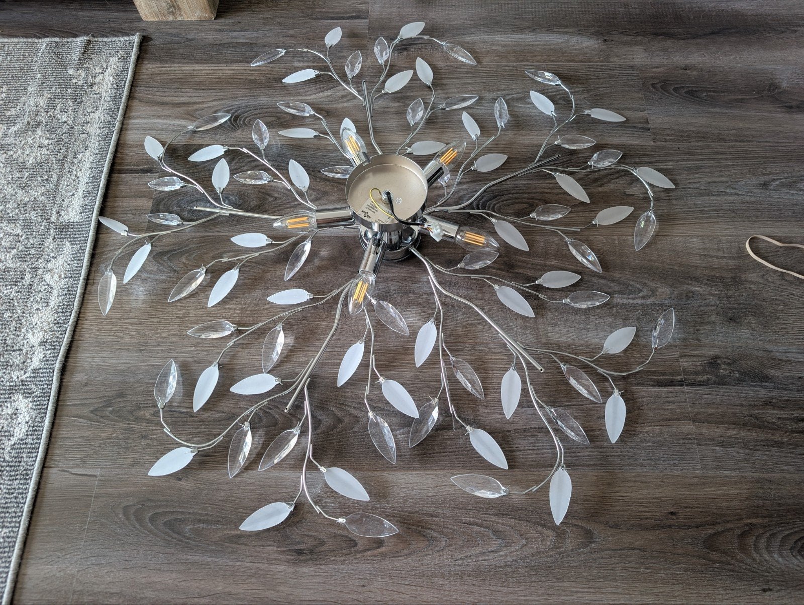 Plafondlamp Kristal Bladeren, Ophalen