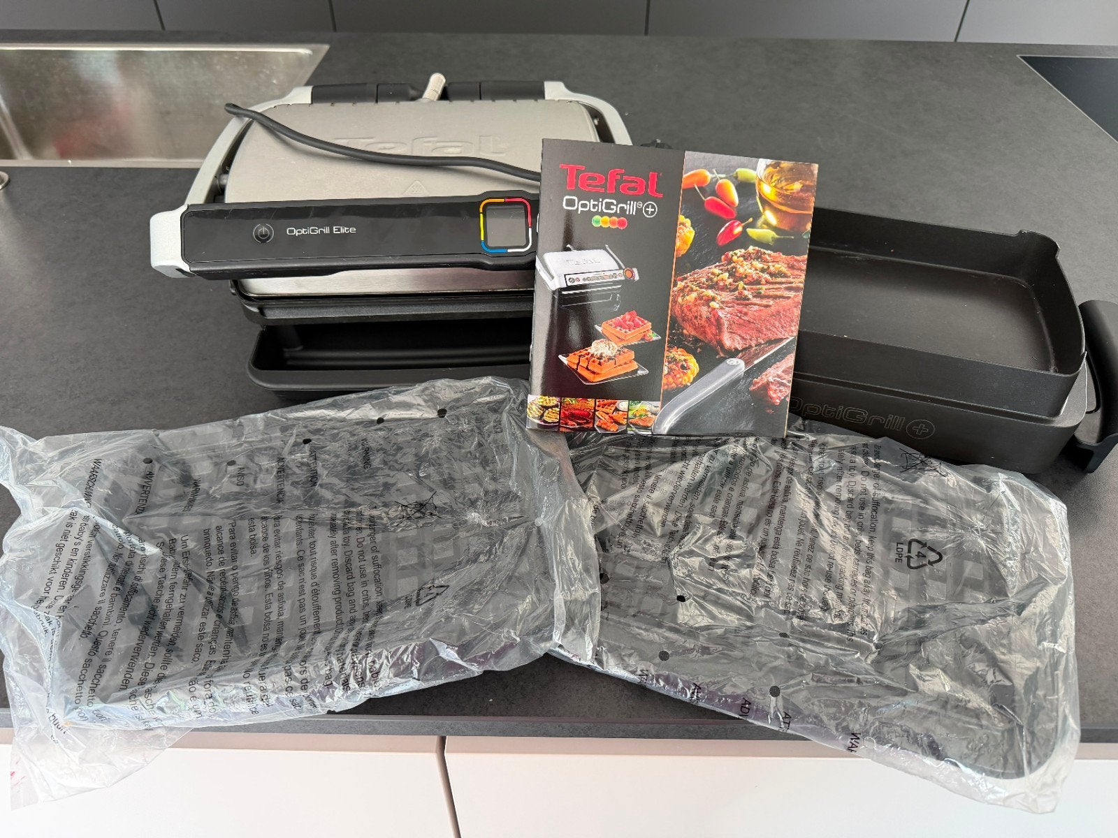 Tefal optigrill Elite met extra wafelplaten en bakaccessoire, Ophalen of Verzenden, Uitneembare platen, Zo goed als nieuw