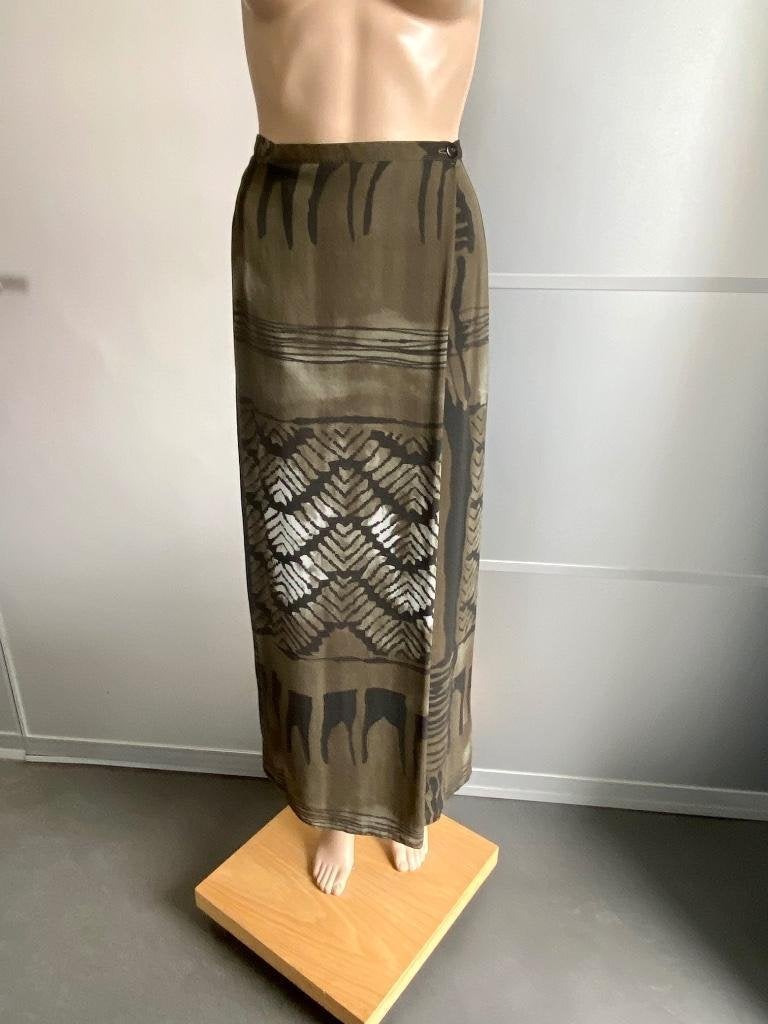 J449 Set: lange overslagrok+top maat 38=M rok+blouse o-groen, Kleding | Dames, Maat 38/40 (M), Ophalen of Verzenden, Zo goed als nieuw