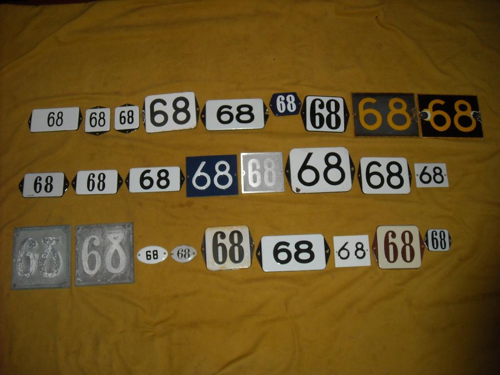 oud emaille huisnummer 68 ook 69 70 71 72 73 74 75 76 77 78, Antiek en Kunst, Antiek | Emaille, Ophalen of Verzenden