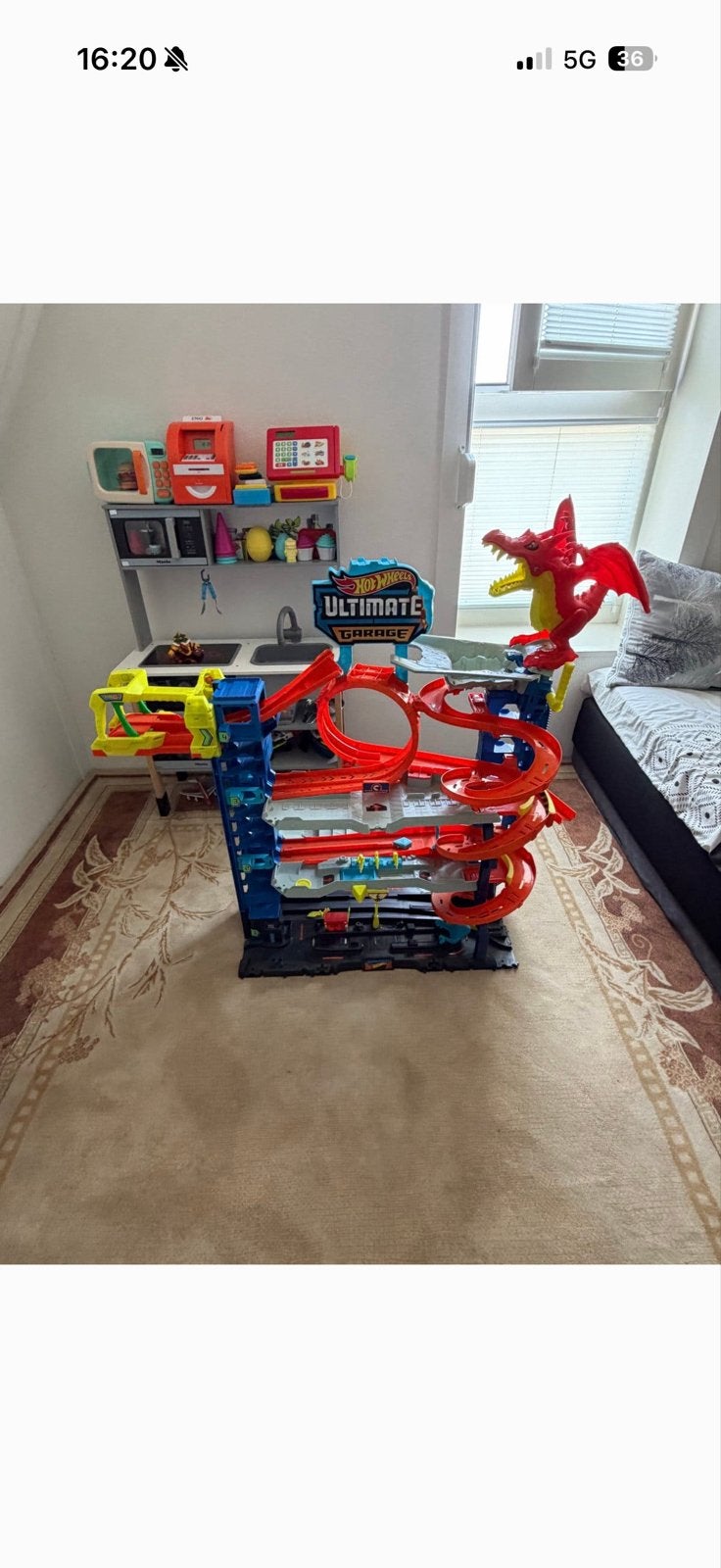Hot Wheels Ultimate Garage met draak, Ophalen, Zo goed als nieuw