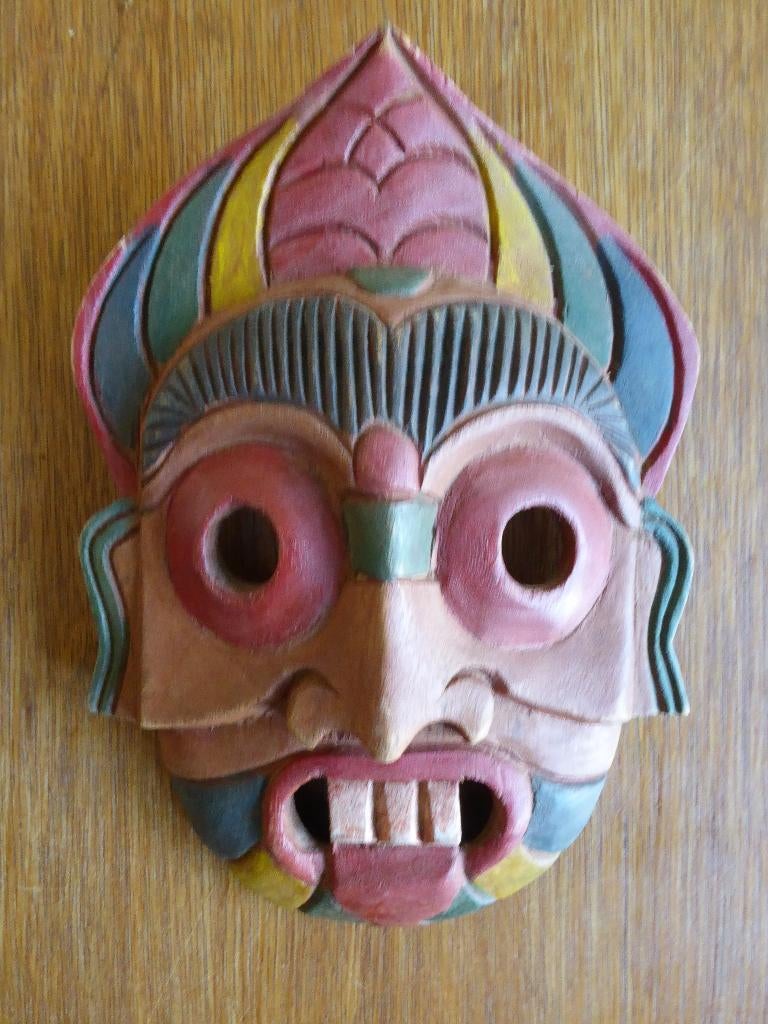 Maya masker van hout, Antiek en Kunst, Ophalen of Verzenden
