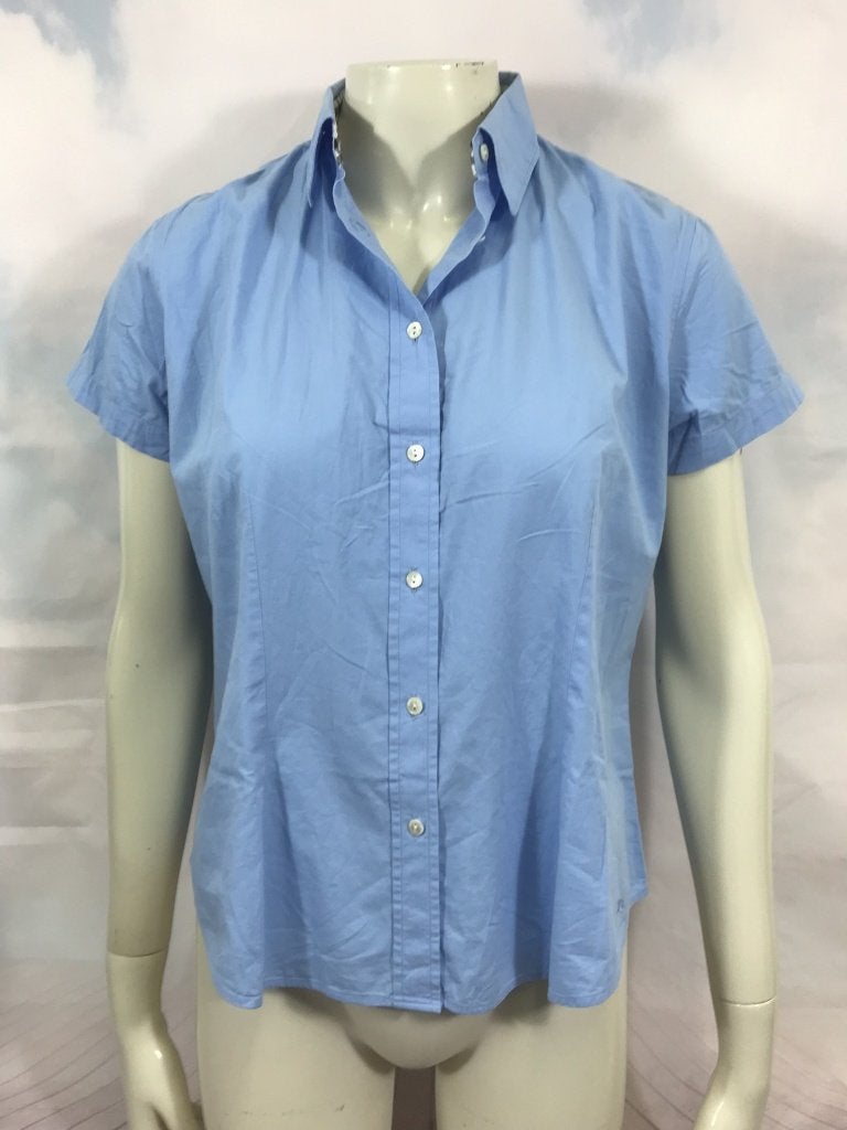 Burberry licht blauwe blouse maat M (3C2), Tweedehands verkoop, Blauw, Ophalen of Verzenden, Tweedehands verkoop