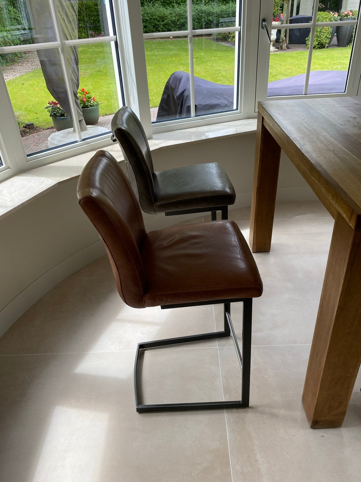 Bartafel met 5 stoelen, Ophalen, Gebruikt, 100 tot 150 cm, Vijf personen of meer
