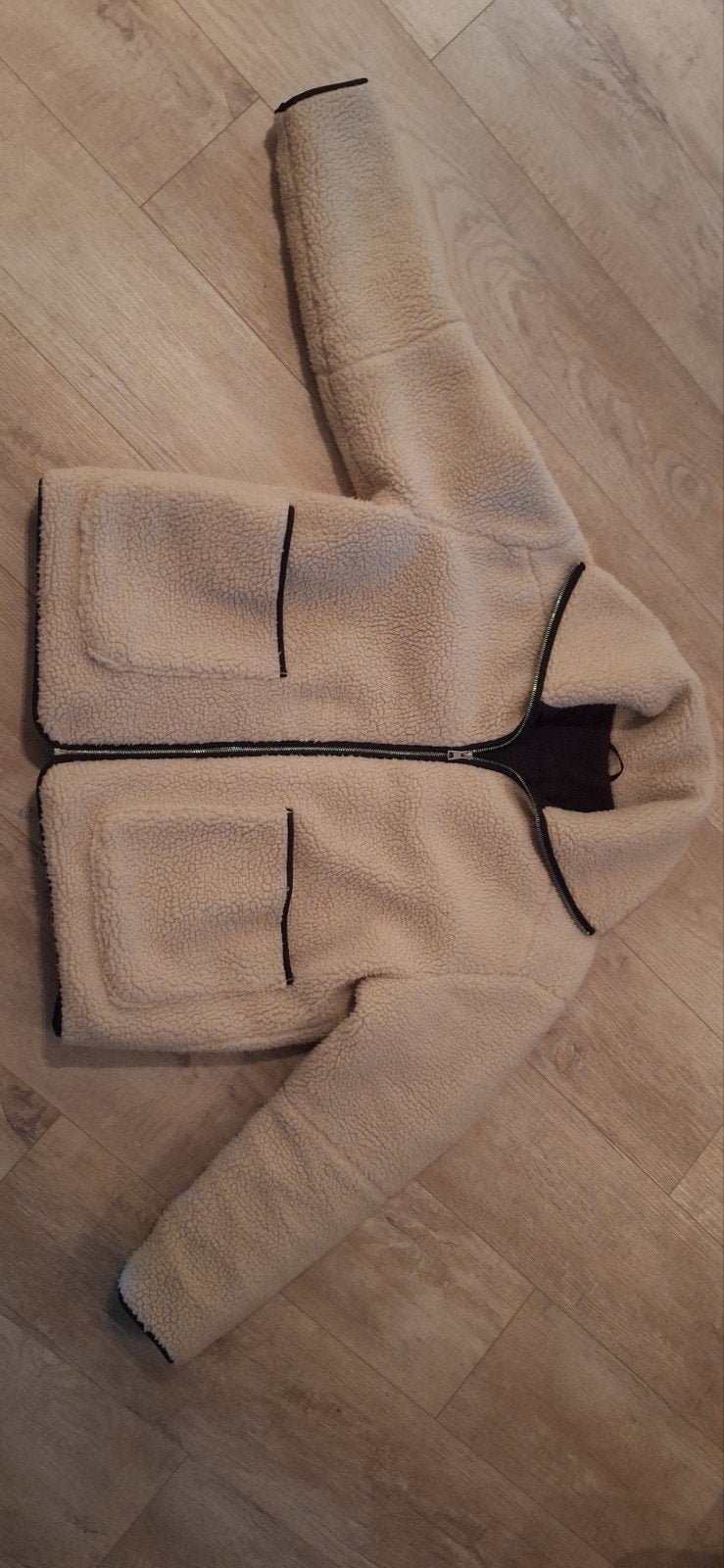 Warme teddy jas - Zo goed als nieuw, Beige, Maat 42/44 (L), Ophalen of Verzenden, Zo goed als nieuw
