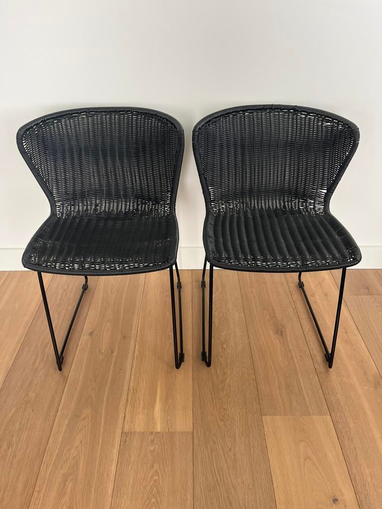 Twee draadstoelen / eetkamerstoelen - in nieuwstaat!, Ophalen, Twee, Zwart, Zo goed als nieuw
